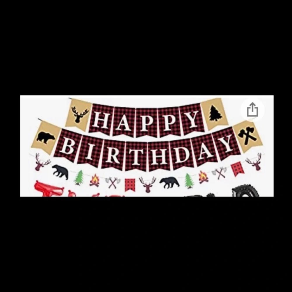 Birthday Decorations lumber Jack theme 2 birthday banners